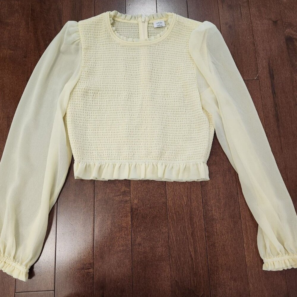 Aritzia Wilfred women's long sleeve yellow blouse in size small